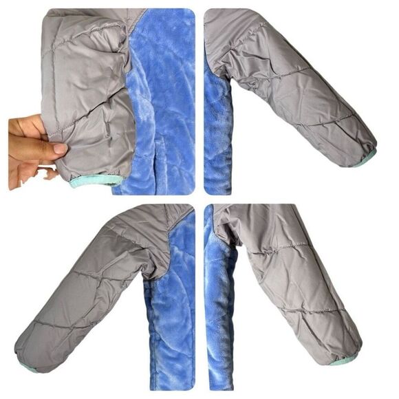 The North Face Blue Green Girl Reversible Perseus Insulated Hooded Jacket Sz 4T - Picture 4 of 9